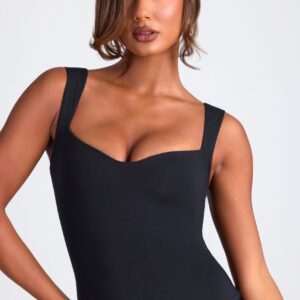 Modal Sweetheart-Neck Top in Black